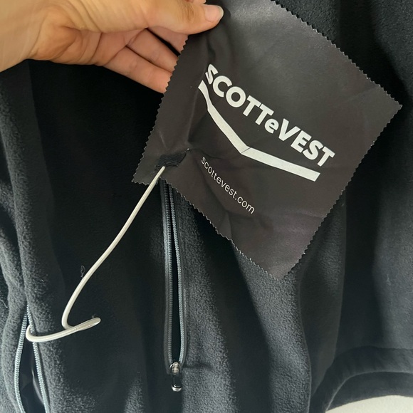 SCOTTeVEST Black Fleece 1/4 Zip Utility Jacket | Hidden TEC Pockets | Size XL - Picture 6 of 7